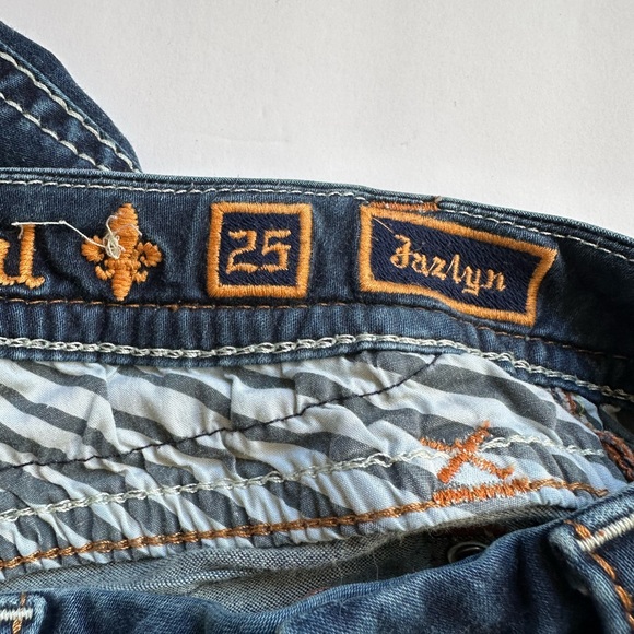 Rock Revival Blue Straight Leg Women's Jazlyn Jeans Mid Rise Sz 25 - Picture 7 of 14